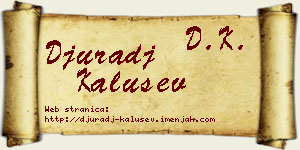 Đurađ Kalušev vizit kartica